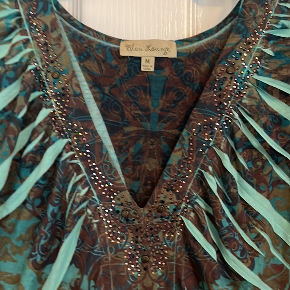 Boutique Bleu Lounge Embellished Boho Tunic - Picture 2 of 5